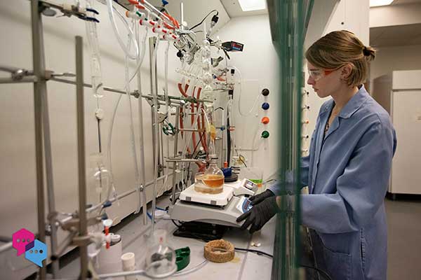 Irene Manning working in a lab